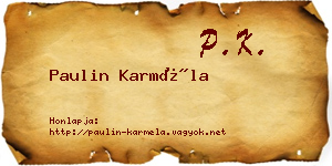 Paulin Karméla névjegykártya